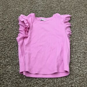 Zara Pink Ruffle Sleeve Tank Top